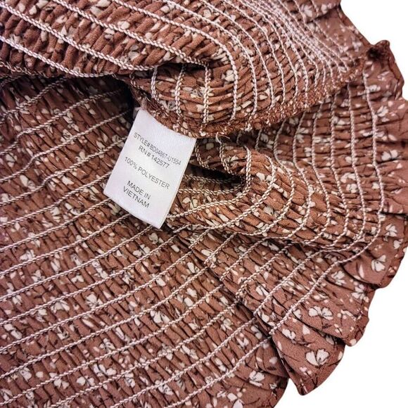 Blāshe Neutral Ditsy Floral Cottagecore Country Feminine Short Stretch Dress - Picture 9 of 10